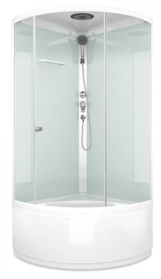 Душевая кабина Domani-Spa Simple high 90x90 (прозрачное стекло / белые стенки) фотография