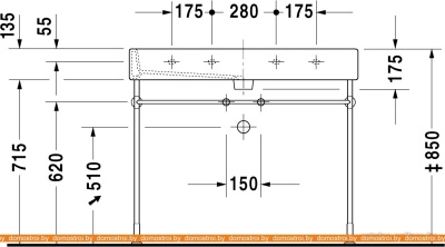 Умывальник Duravit Vero 100x47 (0454100000) фотография