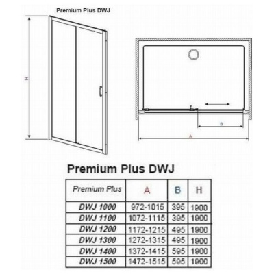 Душевая дверь Radaway Premium Plus DWJ [33303-01-01N] 100x190 прозрачная фотография
