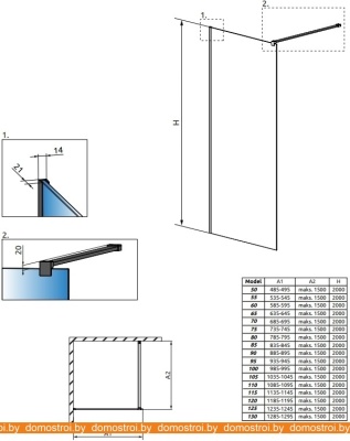 Душевая стенка Radaway Modo X Black II Frame 110 фотография