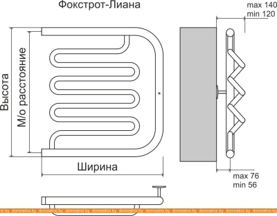 Полотенцесушитель TERMINUS Фокстрот-Лиана AISI (500x700) фотография