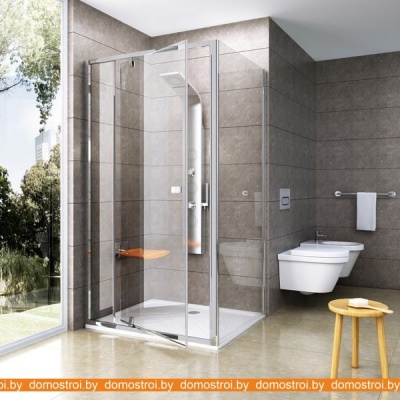 Душевой уголок Ravak Pivot PDOP2+PPS 120x100 (черный/прозрачный) фотография