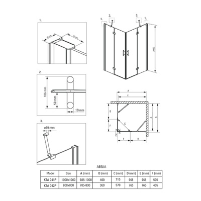 Кабина квадратная Deante Abelia KTA 042P 80х80х200см фотография