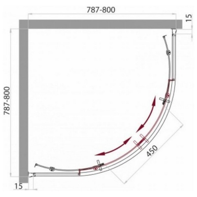 Душевой уголок BelBagno UNO-R-2-80-C-Cr прозрачное стекло 80x80 фотография