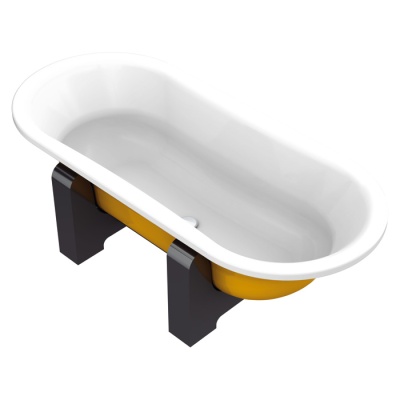 Стальная ванна BLB Duo Comfort Oval Woodline 180x80 желтый металлик фотография