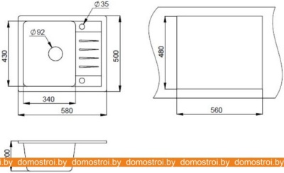 Кухонная мойка Granula 5803 (бежевый) фотография