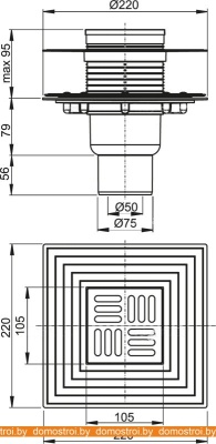 Душевой трап Alcaplast APV4344 фотография