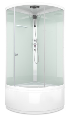 Душевая кабина Domani-Spa Simple high 90x90 (прозрачное стекло / белые стенки) фотография