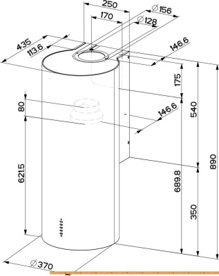 Вытяжка Faber Cylindra Plus WH Gloss A37 фотография