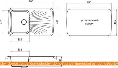 Кухонная мойка Granicom G005 (шоколад) фотография