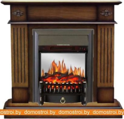 Комплект камина Smolcom Brighton STD-ASP с RealFlame Fobos-S Lux BL LT (дуб антик) фотография