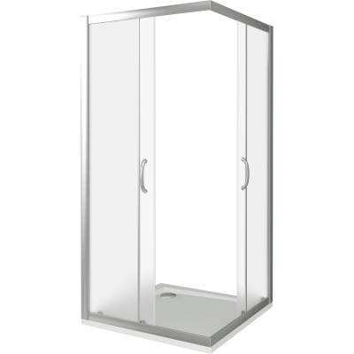 Душевой уголок GoodDoor INFINITY CR-90-G-CH 90x90 стекла Grape (без поддона) фотография