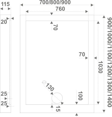 Акриловый поддон GoodDoor Олимпик 120x90x11,5 фотография