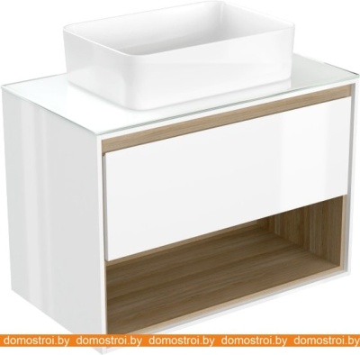 Тумба под умывальник Cersanit Louna 80 SZ-LOU80-BL/WH фотография