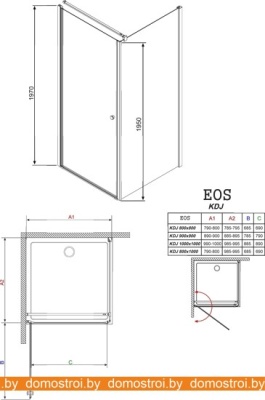 Душевой уголок Radaway Eos KDJ 100L x100 (прозрачное стекло) фотография