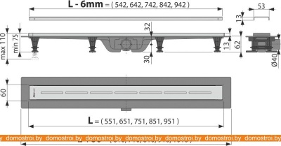Душевой трап Alcaplast APZ18-750M фотография