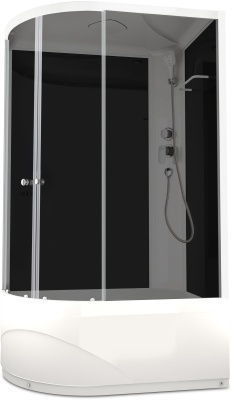 Душевая кабина Domani-Spa Delight 128 high 120x80 R (тонированное стекло / черные стенки) фотография