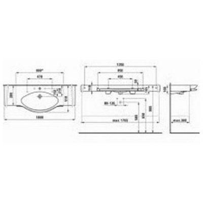 Умывальник Laufen Palace 180*51 8127080001041 фотография