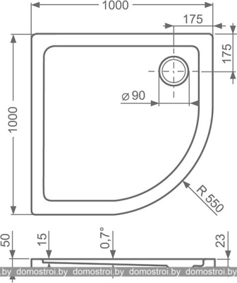 Душевой поддон Roth Flat Round 100x100 8000117 фотография