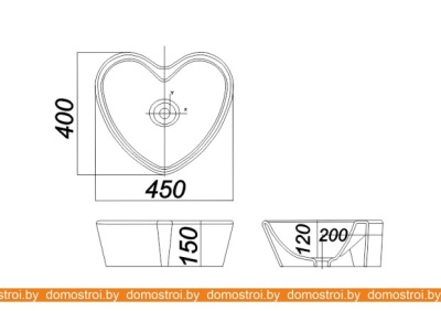Умывальник Sanita Luxe Love is 45x40 (красный) фотография