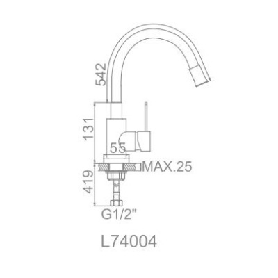 Смеситель для кухни Ledeme L74004-3 фотография