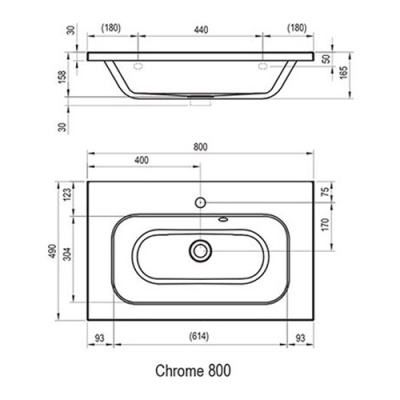 Умывальник Ravak Chrome 800 XJG01180000 фотография