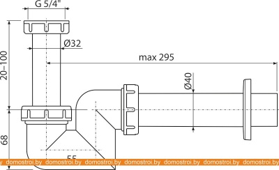 Сифон с переливом Alcaplast A45F-DN40 фотография