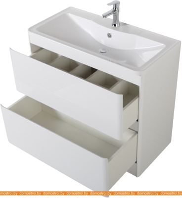 Тумба под умывальник BelBagno Albano-800-2C-PIA-BL (белый глянец) фотография