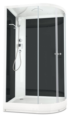 Душевая кабина Domani-Spa Delight 128 120x80 L (прозрачное стекло / черные стенки) фотография