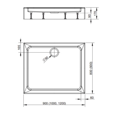 Акриловый поддон Radaway Laros D Compact 100x90x17 фотография