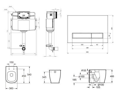 Комплект для приставного унитаза 4 в 1 Smart F-Control 39300170  фотография
