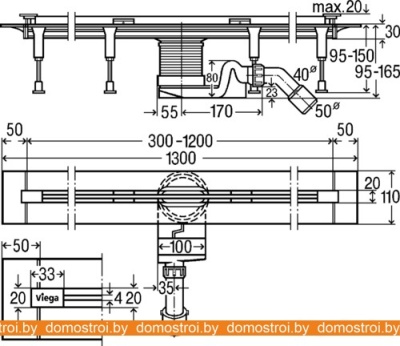 Душевой трап Viega Advantix Vario 4965.21 704360 фотография