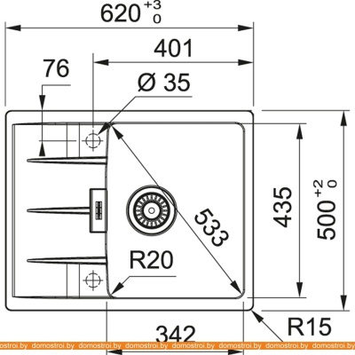 Кухонная мойка Franke Centro CNG 611-62 Fragranite 114.0639.679 (бежевый) фотография