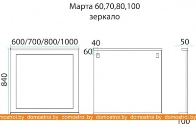 Зеркало Misty Марта 60 (темный бетон) фотография