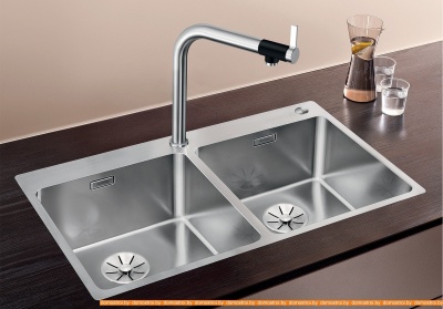 Кухонная мойка Blanco Andano 400/400-IF/A 525249 (с клапаном-автоматом, сатин) фотография