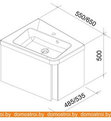 Тумба под умывальник Ravak 10° 650 R (темно-ореховый) X000000750 фотография