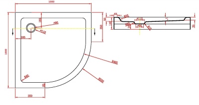 Акриловый поддон Bravat Type-R2 100x100x14 с сифоном фотография