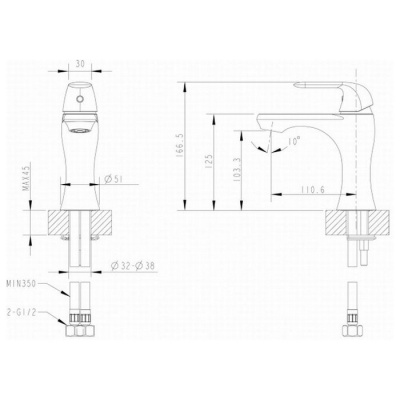 Смеситель для умывальника Bravat FLOW F171105C фотография