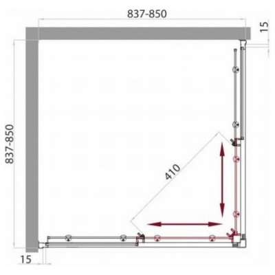Душевой уголок BelBagno UNO-A-2-85-C-Cr прозрачное стекло 85x85 фотография