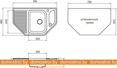 Кухонная мойка Granicom G002 (кремовый) фотография