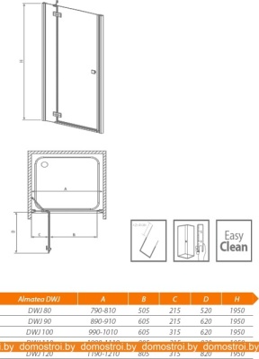 Душевая дверь Radaway Almatea DWJ 120R (графитовое стекло) фотография