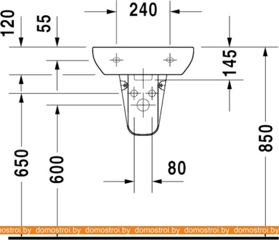 Умывальник Duravit D-Code 45x34 (07054500002) фотография
