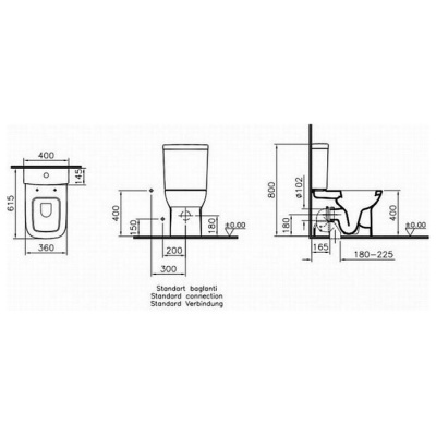 Напольный унитаз Vitra S20 9800B003-7205 с бачком, сиденьем микролифт и фальшбиде фотография