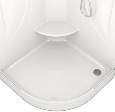 Душевая кабина Domani-Spa Elegance 90x90 (прозрачное стекло / белые акриловые стенки) с крышей с гидромассажем фотография