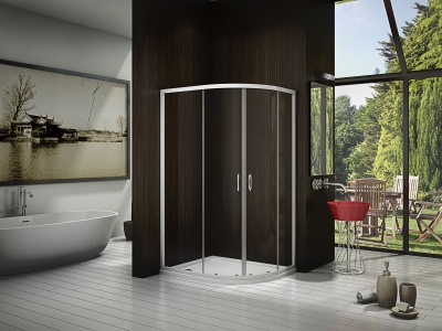 Душевой уголок GoodDoor LATTE R-120-C-WE 120x80 прозрачные стекла (без поддона) фотография