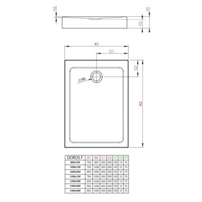 Акриловый поддон Radaway Doros F Compact 100x80x12 фотография
