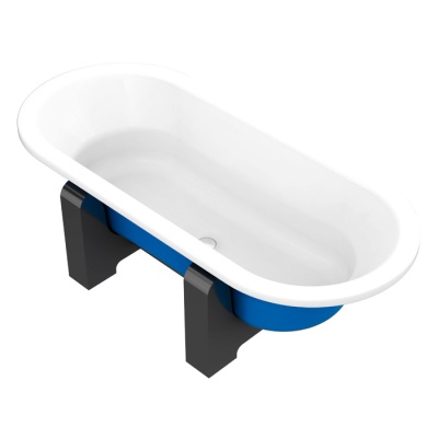 Стальная ванна BLB Duo Comfort Oval Woodline 180x80 синий металлик фотография