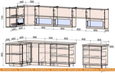 Кухня Интерлиния Мила Матте 1.5x3.6 Б правая (белый-белый-кастилло темный) фотография