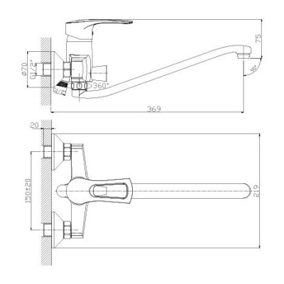 Смеситель для ванны Rossinka Silvermix T40-34 фотография