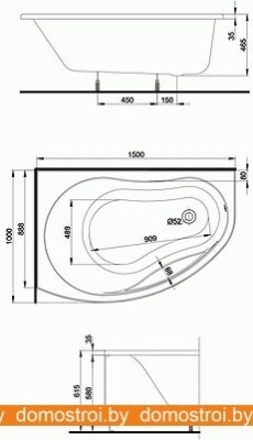 Ванны Kolo Promise 150x100 L (с ножками и экраном) фотография
